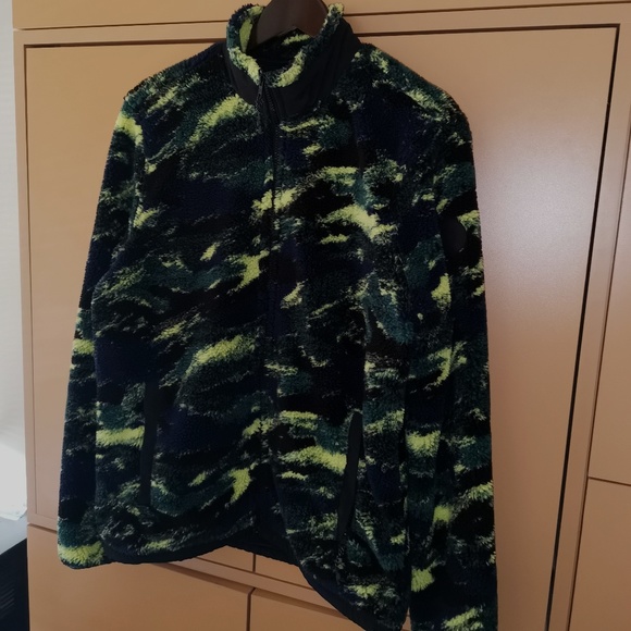 American Eagle Men Multi-colored Sherpa Zip-Up Jacket (M) - Picture 4 of 13